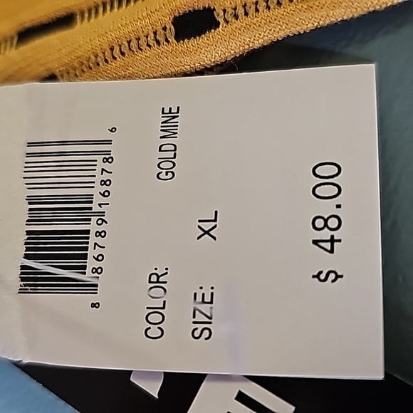 Thomas & Olivia tunic top. NWT. gold with black stripes. Size XL. V neck. - Picture 9 of 12